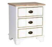 Mesita de noche de madera blanca 50x35x60h cm