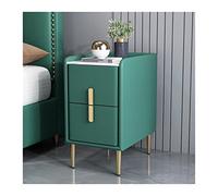 Mesita de noche de madera clara de lujo con armario de almacenamiento multicapa, instalación gratuita, diseño simple, color verde oscuro