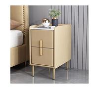 Mesita de noche de madera clara de lujo con armario de almacenamiento multicapa, instalación gratuita, diseño simple, color caqui