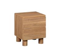 Mesita de noche de madera con 2 cajones, ayana, madera de avellano, 40x38x48 cm