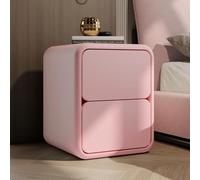 Mesita de noche de madera con almacenamiento abierto y 2 cajones de diseño de pista silenciosa, mesa auxiliar moderna para dormitorio y sala de estar