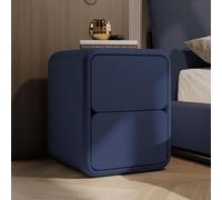 Mesita de noche de madera con almacenamiento abierto y 2 cajones, mesa auxiliar moderna con diseño de pista silenciosa para dormitorio y sala de estar