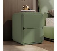 Mesita de noche de madera con almacenamiento abierto y 2 cajones, mesa auxiliar moderna con diseño de pista silenciosa para dormitorio y sala de estar