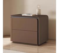Mesita de noche de madera con cajones, mesita de noche de cuero para dormitorio y sala de estar, no requiere montaje, diseño moderno