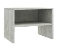 Mesita de noche de madera contrachapada Slish de cemento gris de 40 x 30 x 30 cm con estante abierto para dormitorio, sala de estar, diseño moderno de piel que ahorra espacio