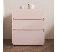 Mesita de noche de madera maciza con 3 cajones, moderna y con acabado de cuero blanco, elegante mesita de noche para decoración sencilla de dormitorio, armario de almacenamiento de pie, no requiere