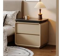 Mesita de noche de madera maciza con cajón de almacenamiento, moderna mesita de noche minimalista, muebles de madera elegantes para dormitorio, uso diario, diseño que ahorra espacio