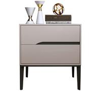 Mesita de noche de madera maciza con cajón, patas de metal resistentes para una mayor estabilidad, perfecta para almacenamiento de dormitorio o sala de estar