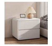 Mesita De Noche De Madera Maciza con Cajones,Mesita De Noche Modernas con Revestimiento De Cuero de Microfibra,Mesita De Noche Sencilla Auxiliar para Dormitorio(Size:Izquierda,Color:Blanco)