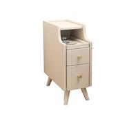 Mesita de noche de madera maciza con cajones, no requiere montaje para una fácil instalación en muebles de dormitorio
