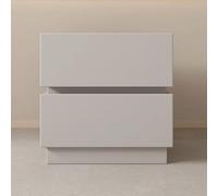 Mesita de Noche de Madera Maciza con Dos cajones, diseño sin Tiradores. Construcción de pie para un Uso Decorativo y organizativo versátil(Gray,(12x16x20in))