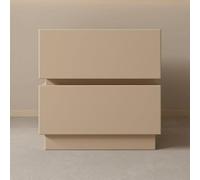 Mesita de Noche de Madera Maciza con Dos cajones, diseño sin Tiradores. Construcción de pie para un Uso Decorativo y organizativo versátil(Apricot,(12x16x20in))