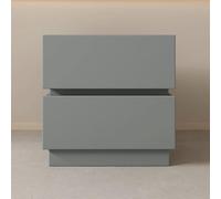 Mesita de Noche de Madera Maciza con Dos cajones, diseño sin Tiradores. Construcción de pie para un Uso Decorativo y organizativo versátil(Blue,(12x16x20in))