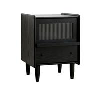 Mesita de noche de madera maciza con patas más gruesas, almacenamiento cerrado multifuncional, diseño envolvente elevado, fácil de instalar