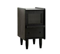 Mesita de noche de madera maciza con patas más gruesas, almacenamiento cerrado multifuncional, diseño envolvente elevado, fácil de instalar