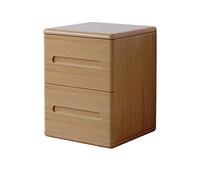 Mesita de noche de madera maciza, mesita de noche minimalista de estilo japonés para dormitorio, diseño nórdico simple con dos cajones