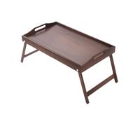 Mesita de noche de madera marrón con asa, patas plegables, mesa multifuncional para aperitivos y desayuno, ideal para sofá, dormitorio, decoración del hogar, diseño que ahorra espacio