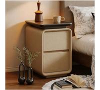 Mesita De Noche De Madera Mesa Auxiliar con 2 Cajones Mesilla De Noche Sencilla Minimalista for Dormitorio,Salón,Mesillas De Noche(D,35 * 40 * 50cm)