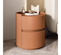 Mesita de noche de madera, mesita de noche de cuero con cajón y estante para dormitorio o sala de estar, mesita de noche de almacenamiento para una organización cómoda