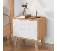 Mesita De Noche De Madera, Mesitas De Noche con Cajón De Almacenamiento, Mesita De Noche Moderna, Mesita De Noche Alta para Dormitorio, Sala De Estar Y Sofá, Oficina(White,35 * 35 * 50cm)