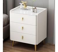 Mesita de noche de madera moderna de mediados de siglo con 3 cajones para dormitorio y sala de estar, fácil montaje, diseño elegante (color: A, tamaño: 30 x 40 x 60 cm)