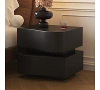 Mesita de noche de madera, moderna mesita de noche con 2 cajones y tiradores invisibles, totalmente ensamblada, mesa auxiliar grande de mediados de siglo para dormitorio, sala de estar, ofic