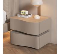 Mesita de noche de madera, moderna mesita de noche con 2 cajones y tiradores invisibles, totalmente ensamblada, mesa auxiliar grande de mediados de siglo para dormitorio, sala de estar, ofic
