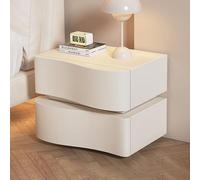 Mesita de noche de madera, moderna mesita de noche con 2 cajones y tiradores invisibles, totalmente ensamblada, mesa auxiliar grande de mediados de siglo para dormitorio, sala de estar, ofic