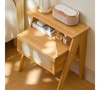 Mesita de noche de madera natural y cómoda de 5 cajones, elegante armario de almacenamiento para dormitorio, oficina, sala de estar y pasillo