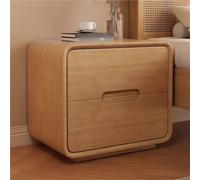 Mesita de noche de mediados de siglo, mesita de noche de madera con 2 cajones, armario de almacenamiento pequeño para dormitorio, mesa auxiliar elegante, diseño que ahorra espacio (amarillo)