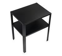 Mesita de noche de metal negro IKEA Knarrevik - Mesa auxiliar decorativa con estante