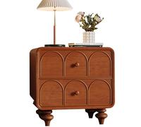 Mesita de Noche de Noche Mesa Auxiliar Salón 2 cajones Mesita de café Estilo Retro Medieval Almacenamiento y organización prácticos Múltiples Colores.(A,L-55cm(21.65in))
