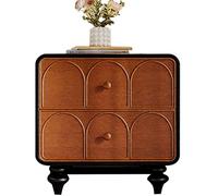 Mesita de Noche de Noche Mesa Auxiliar Salón 2 cajones Mesita de café Estilo Retro Medieval Almacenamiento y organización prácticos Múltiples Colores.(C,L-45cm(17.71in))