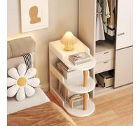 Mesita de noche delgada con almacenamiento, mesa auxiliar de madera multicapa, mesa auxiliar simple para dormitorio, sala de estar y pasillo, se adapta a espacios estrechos (30 cm de ancho, tres