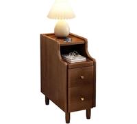 Mesita de noche delgada con cajón, mesita de noche que ahorra espacio para dormitorios compactos, solución de almacenamiento funcional
