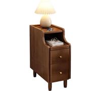 Mesita de noche delgada con cajones, mesita de noche que ahorra espacio para dormitorios pequeños, se adapta a espacios reducidos