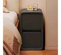 Mesita de noche delgada, mesa auxiliar de cuero con 2 cajones para espacios pequeños, sala de estar, balcón, entrada, no requiere montaje, solución de almacenamiento elegante y funcional