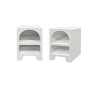 Mesita de noche efecto madera, set de 2 blanco - 40x40x55 cm 40 cm