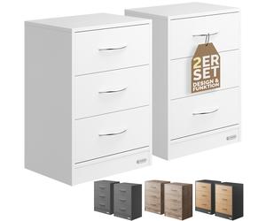 Mesita de noche Eloise set de 2 blanco 54x39x28cm