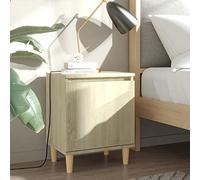 Mesita de noche escandinava con patas de madera, estable y robusta, se abre a la izquierda o a la derecha, gran compartimento de almacenamiento para almacenamiento, fácil de limpiar con un paño húmedo