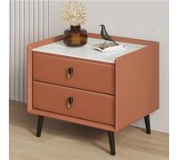 Mesita de noche escandinava pequeña con 2 cajones, mesita de noche de madera para dormitorio, sala de estar y oficina en casa, mesa auxiliar compacta de pizarra para espacios pequeños
