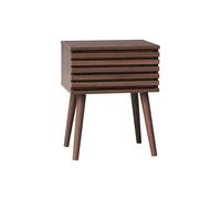 Mesita de noche estilo escandinavo, madere, madera de nogal, 29x40x50.5 cm