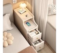 Mesita De Noche Estrecha Con 2 Cajones,Ancho 20/25/30 Cm,Mesita Pequeña De Madera Maciza,Mesa Auxiliar Moderna Y Delgada Para Sala De Estar,Dormitorio U Oficina,Habitación Infantil C,30*40*50CM