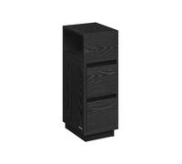 VASAGLE Kailyn Colección - Mesita de Noche Estrecha, Mesa Auxiliar con 2 Cajones y Compartimento Abierto, Encajable a la Izquierda o a la Derecha, Dormitorio, Salón, Negro Ébano LET656B56V1