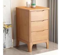 Mesita de noche estrecha de madera con 3 cajones, mesita de noche y armario para dormitorio/sala de estar, acabado natural, mesa auxiliar de cama que ahorra espacio (25 cm)