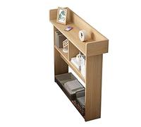 Mesita de noche estrecha, gabinete de almacenamiento compacto para dormitorio, mesita de noche horizontal larga, armario de perfil delgado, mesa auxiliar que ahorra espacio, solución moderna para