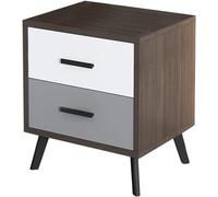 Mesita de noche estrecha y moderna con cajones dobles, elegante mesita de noche para el dormitorio del hogar, mesita de noche simple