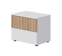 Mesita de noche ethna blanco artik (blanco mate) - natur 50 x 41,5 x 34 cm