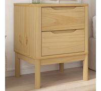 Mesita de noche FLORO madera de pino marrón cera 45x39x57 cm