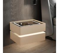 Mesita de Noche Flotante con cajón y luz LED, mesita de Noche Inteligente con estación de Carga, Mesa de Noche Flotante de Pared para Dormitorio, Sala de Estar, Oficina en casa, es